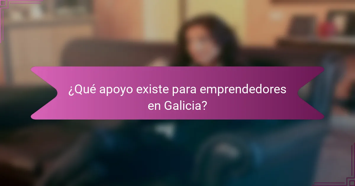 ¿Qué apoyo existe para emprendedores en Galicia?