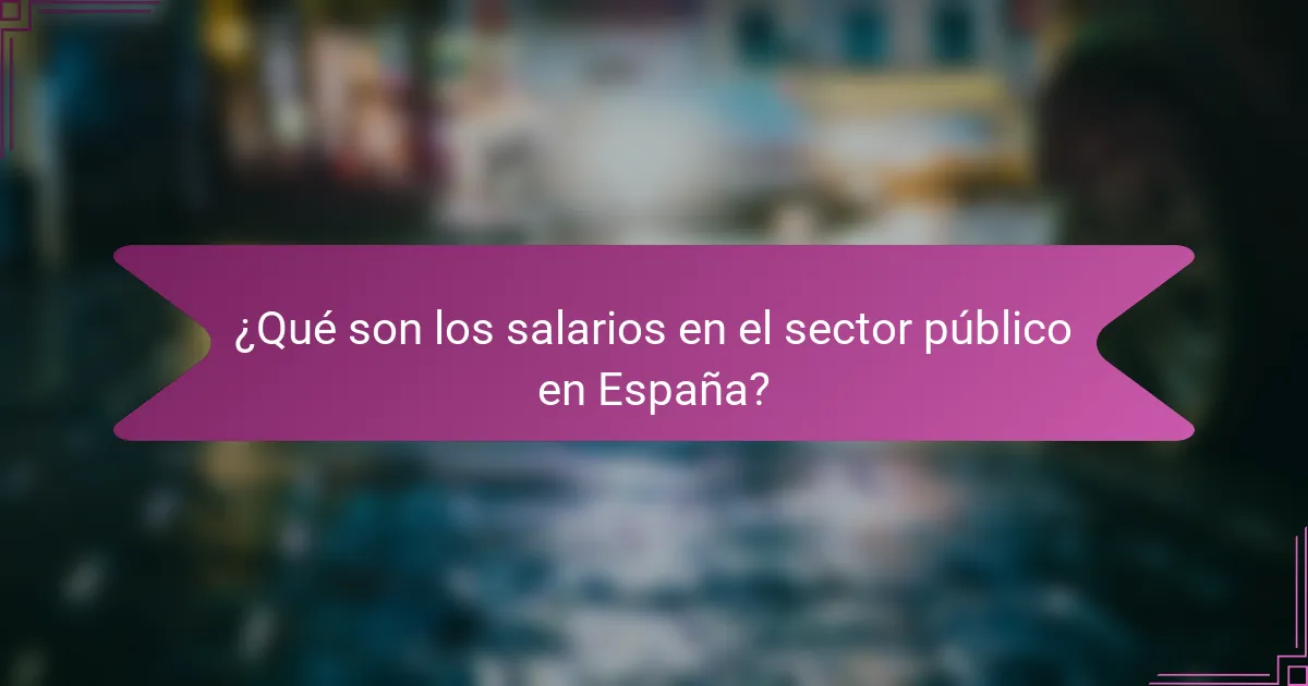 ¿Qué son los salarios en el sector público en España?